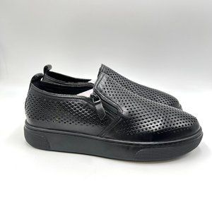 9 2E WIDE WIDTH Propet Womens Black Perforated Leather Casual Comfort Shoes‎